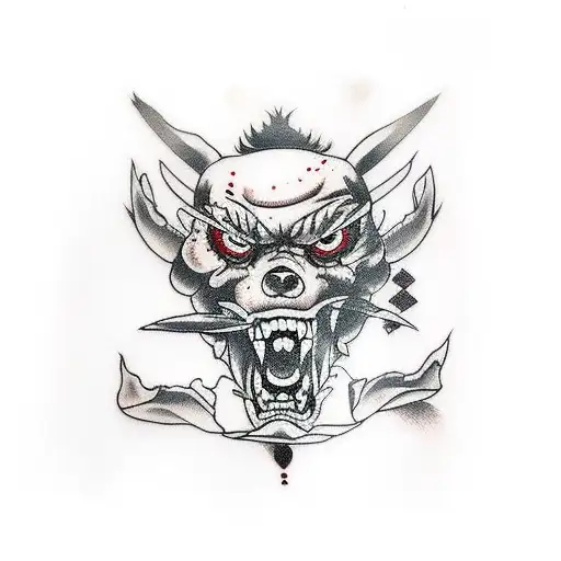 raging harley tattoo design idea