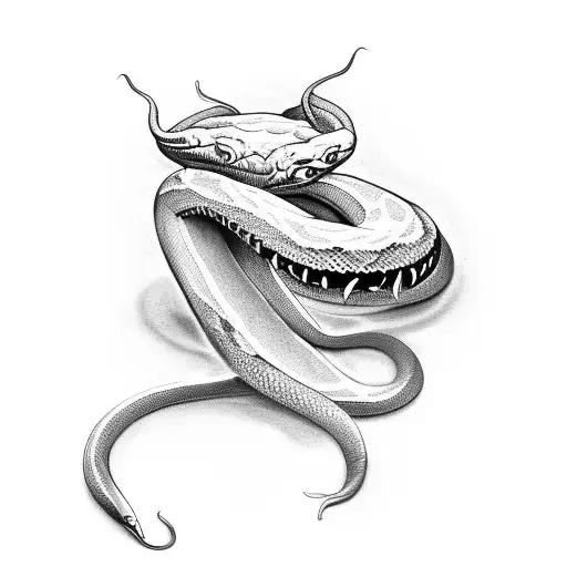 devil spawn snake tattoo design idea