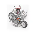 raging harley tattoo design idea