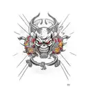 raging harley tattoo design idea