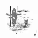 south african flag inside surfboard tattoo design idea