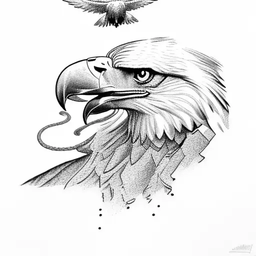 A majestic eagle swooping down to catch a snake in its talons tattoo design idea