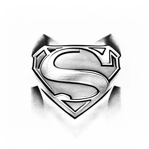 Superman logo with the words "Hey, fucker" written under it tattoo design idea