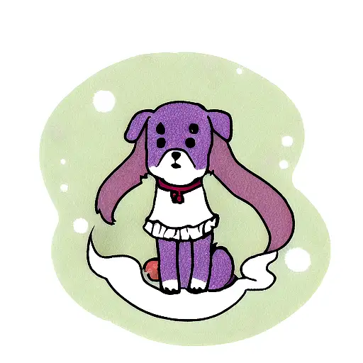 a dog dressed as a ghost tattoo design idea