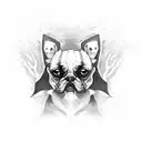 a dog dressed as a ghost tattoo design idea