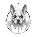 a dog dressed as a ghost tattoo design idea