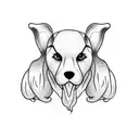 a dog dressed as a ghost tattoo design idea