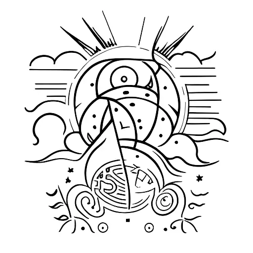 sol e lua  tattoo design idea
