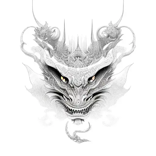 dragao oriental  tattoo design idea