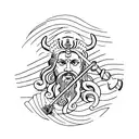 poseidon with trident tattoo design idea