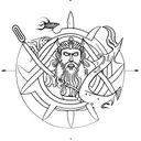 poseidon with trident tattoo design idea