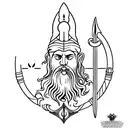 poseidon with trident tattoo design idea