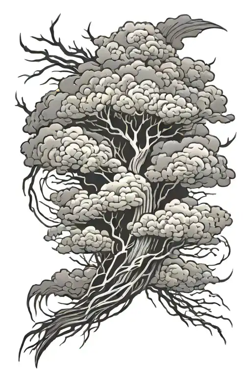 thunder storm tattoo design idea