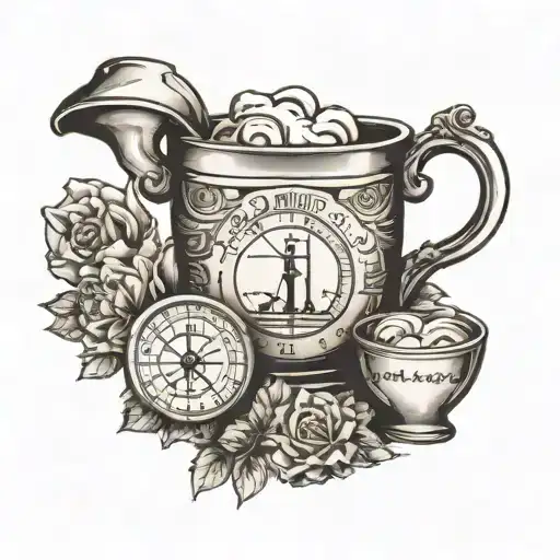 measuring cup, world, and highway tattoo design idea