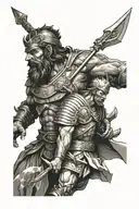David facing Goliath themed tattoo tattoo design idea