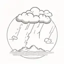 Thunderstorms, clouds, snow, and a slight drizzle tattoo design idea