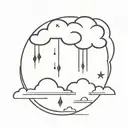 Thunderstorms, clouds, snow, and a slight drizzle tattoo design idea