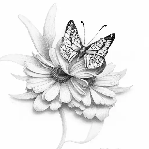 Butterfly flowers hummingbird  tattoo design idea