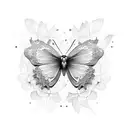Butterfly flowers hummingbird  tattoo design idea