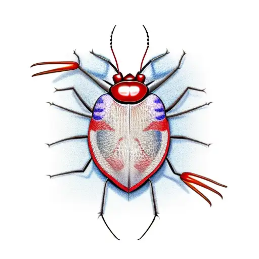 cockroach with heart tattoo design idea