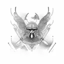 Crow viking tattoo design idea