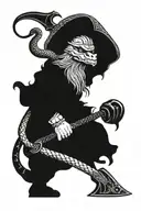 snake viking axe light tattoo design idea