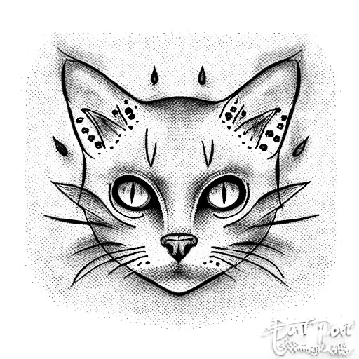 black cat tattoo design idea