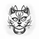 black cat tattoo design idea