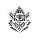 decepticon logo half skull tattoo design idea