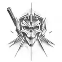 decepticon logo half skull tattoo design idea