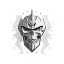 decepticon logo half skull tattoo design idea
