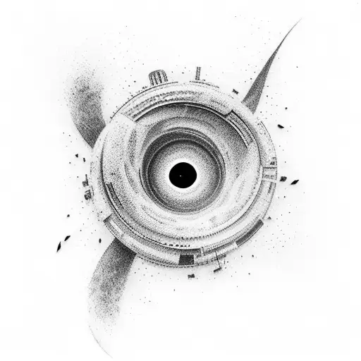 Black hole espace interstellar tattoo design idea