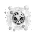 Blackhole espace interstellar face tattoo design idea