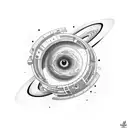 Black hole espace interstellar tattoo design idea
