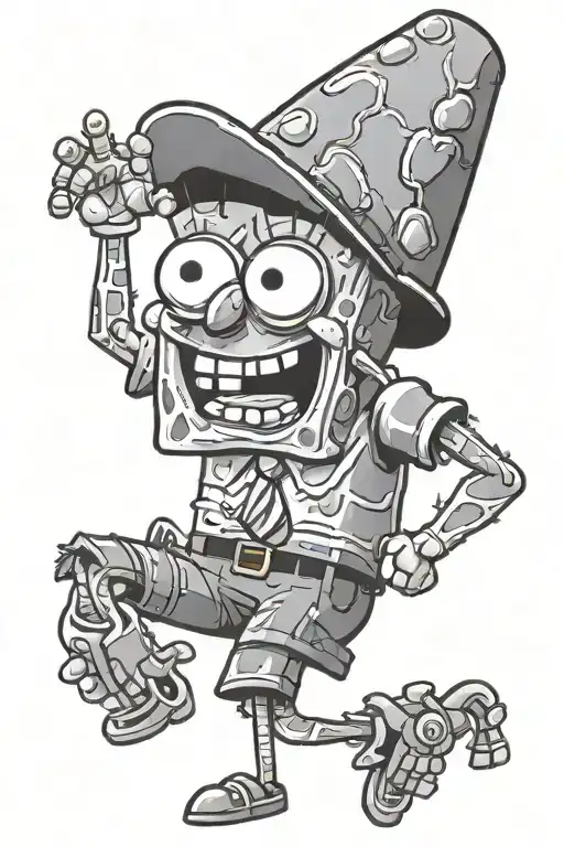 perverted spongebob tattoo design idea