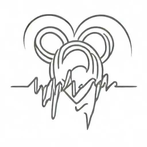 fingerprint heart heartbeat line tattoo design idea