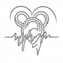 fingerprint heart heartbeat line tattoo design idea