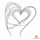 fingerprint heart heartbeat line tattoo design idea