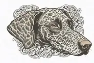 German shorthair pointer dog tattoo design idea