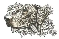 German shorthair pointer dog tattoo design idea