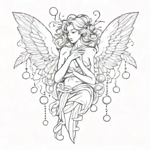 444 use angels or pearls  tattoo design idea
