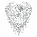 444 use angels or pearls  tattoo design idea