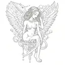 444 use angels or pearls  tattoo design idea
