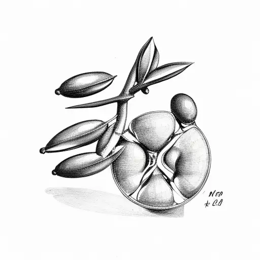 Olive Branch and lebanon country outline tattoo design idea