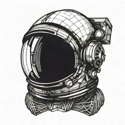 astronaut helmet tattoo design idea