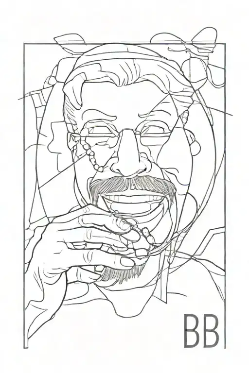 dentist With letter B tattoo design idea