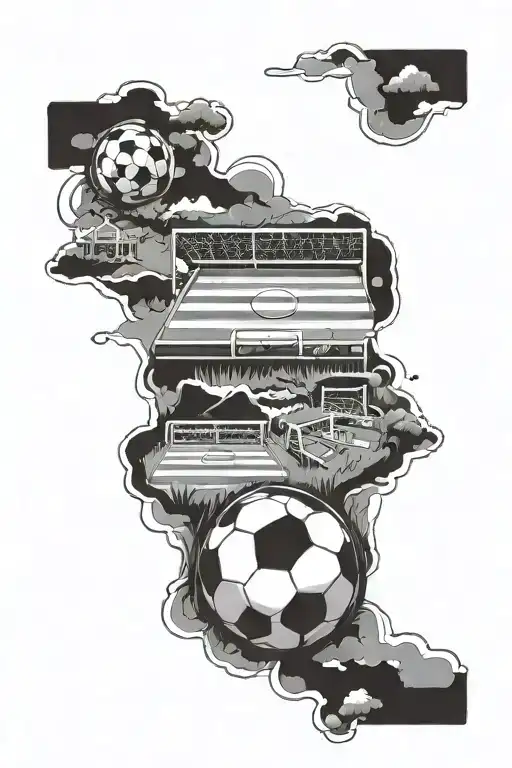 soccer field  tattoo design idea