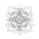 circle and square tattoo design idea