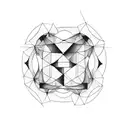 circle and square tattoo design idea