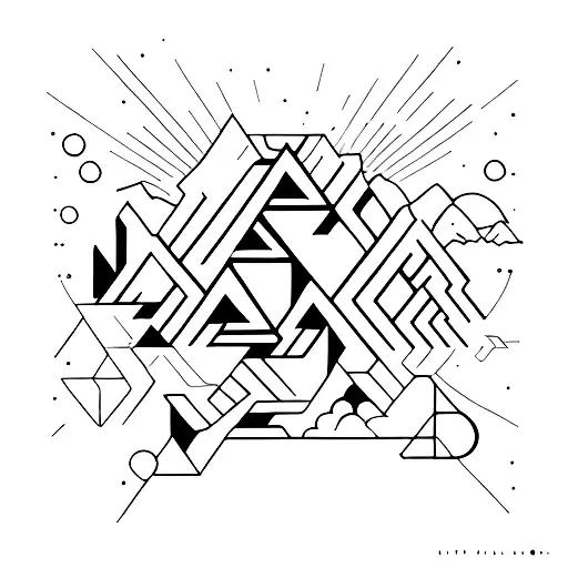 A geometric design inspired by Milky Chance album cover tattoo design idea